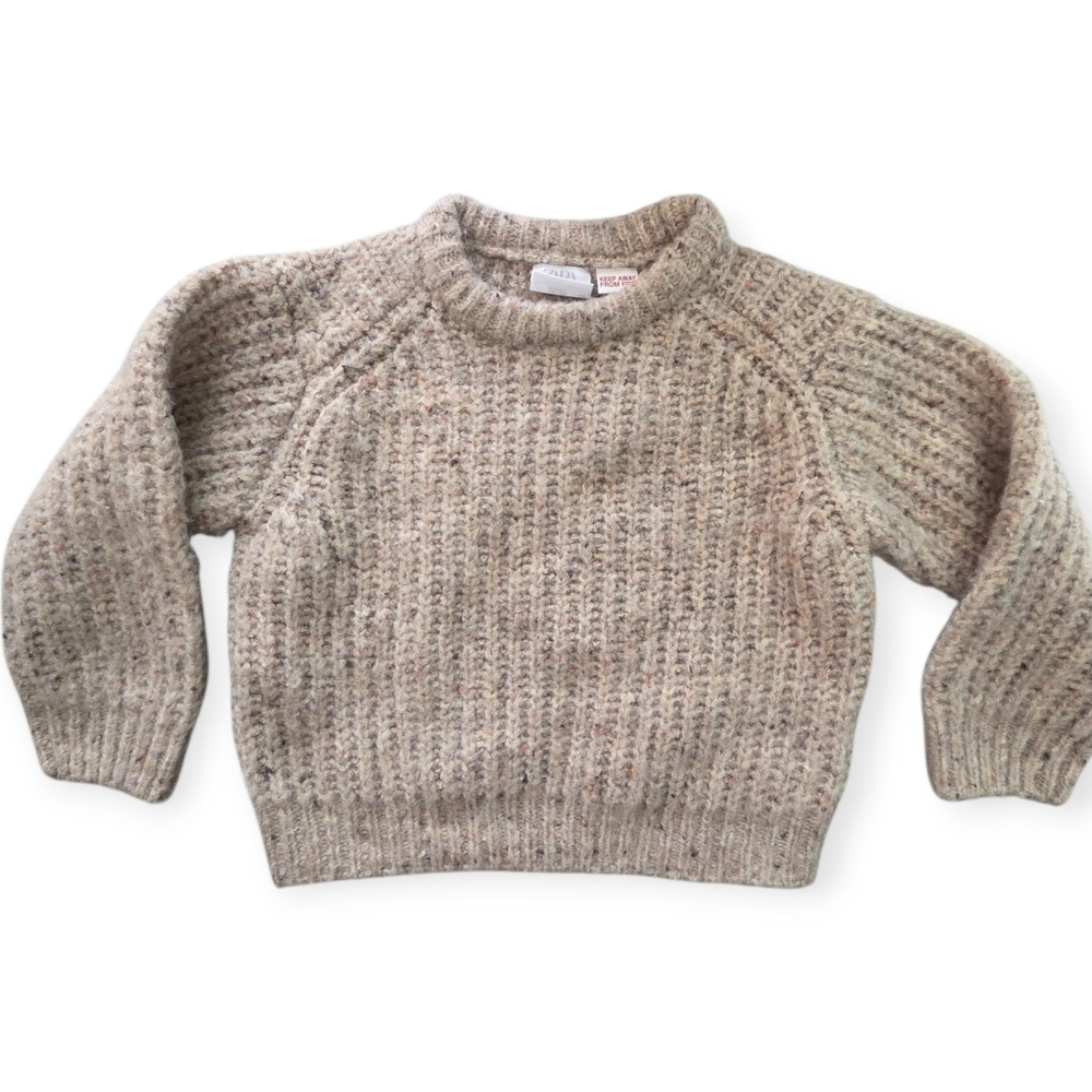 Zara Taupe Crew Neck Sweater